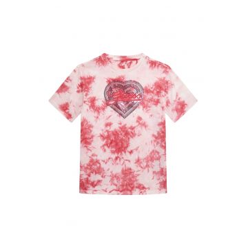 Tricou cu model tie-dye - paiete si logo