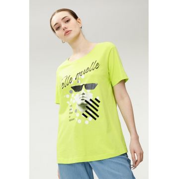 Tricou de bumbac cu imprimeu text