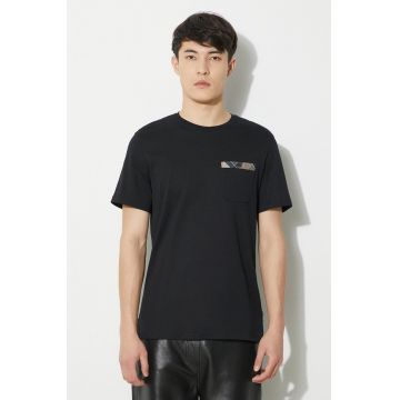 Barbour tricou din bumbac Durness Pocket Tee barbati, culoarea negru, neted, MTS0682