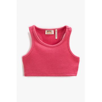 Top crop cu spate decupat