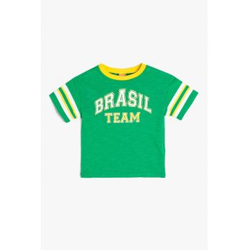 Tricou de bumbac cu imprimeu text