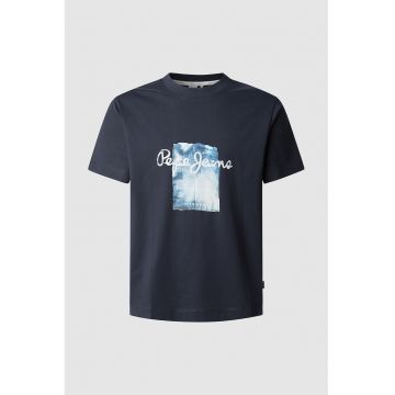 Tricou cu logo si imprimeu abstract