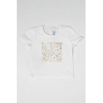 Tricou din amestec de bumbac cu model floral