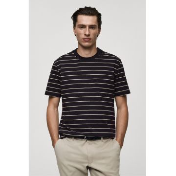 Tricou din bumbac cu model in dungi