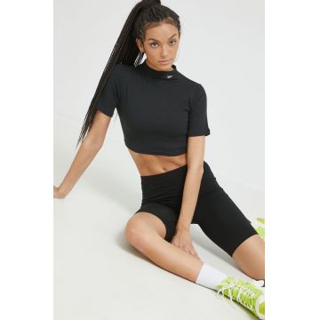 Reebok Classic tricou femei, culoarea negru, cu turtleneck