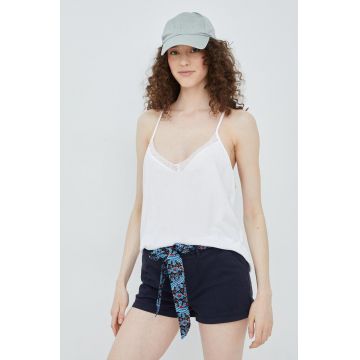 Superdry top femei, culoarea alb