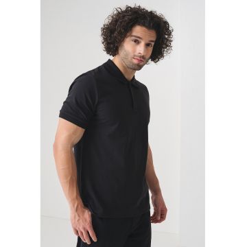 Tricou de bumbac cu decolteu polo