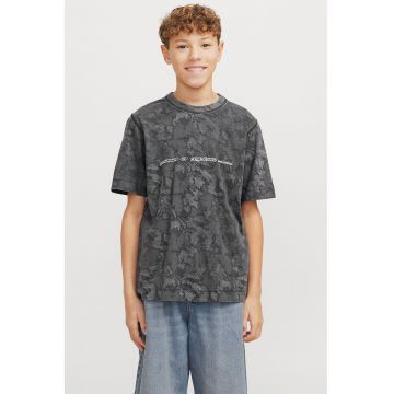 Tricou de bumbac cu model camuflaj