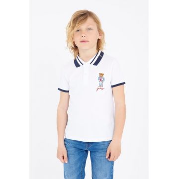 Tricou din bumbac cu guler polo