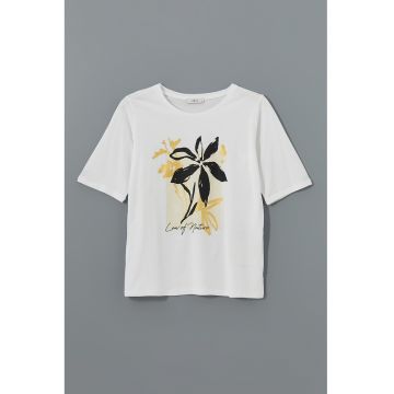 Tricou din bumbac cu imprimeu floral