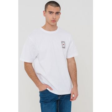 Tricou din bumbac cu imprimeu text