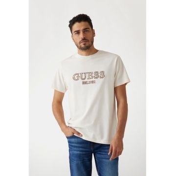 Tricou din bumbac cu logo brodat