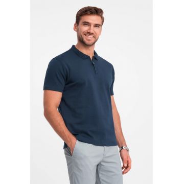 Tricou polo cu fenta cu fermoar