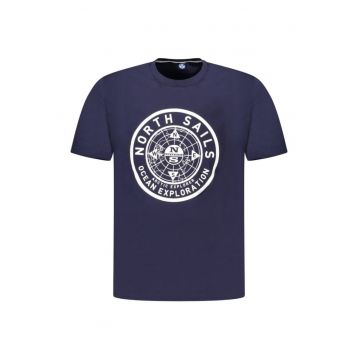 Tricou barbati - cu imprimeu cu logo - Regular fit - Bleumarin