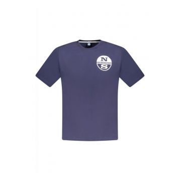 Tricou barbati - cu imprimeu cu logo - Regular fit - Bleumarin