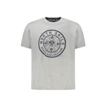 Tricou barbati - cu imprimeu cu logo - Regular fit - Gri deschis