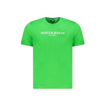 Tricou barbati - cu imprimeu cu logo - Regular fit - Verde deschis