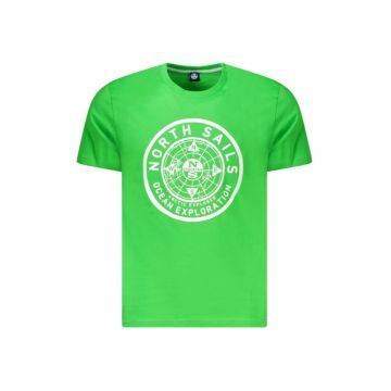 Tricou barbati - cu imprimeu cu logo - Regular fit - Verde