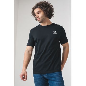 Tricou de bumbac cu decolteu la baza gatului