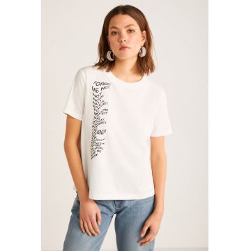 Tricou de bumbac cu imprimeu text