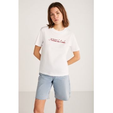 Tricou de bumbac cu imprimeu text