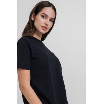 Tricou din bumbac organic cu decolteu la baza gatului