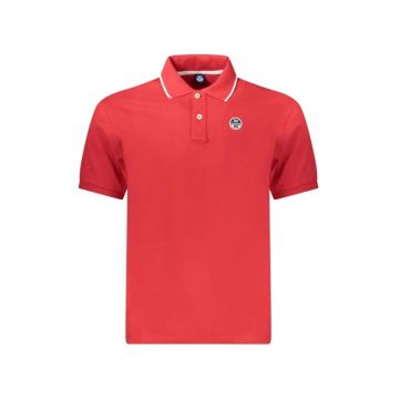 Tricou polo barbati - cu mini logo brodat - Regular fit - Rosu