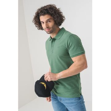 Tricou polo de bumbac cu logo brodat mic