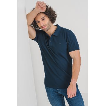 Tricou polo de bumbac cu logo brodat mic