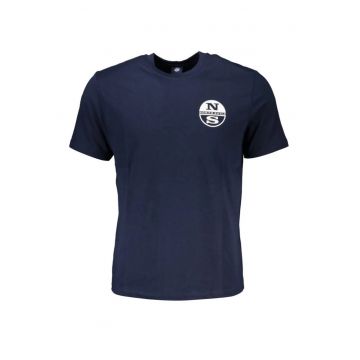 Tricou barbati - cu imprimeu cu logo - Regular fit - Bleumarin inchis -