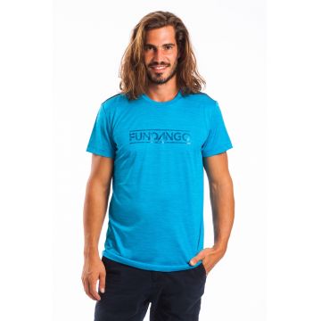 Tricou cu decolteu la baza gatului si imprimeu logo Tech