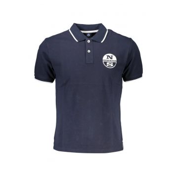 Tricou polo barbati - cu imprimeu cu logo - Regular fit - Bleumarin