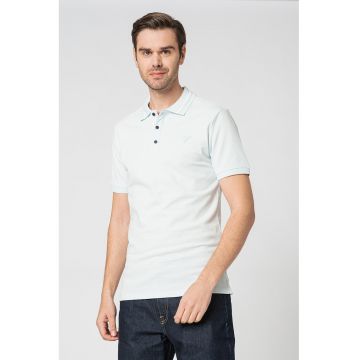 Tricou polo slim fit din pique cu logo triunghiular