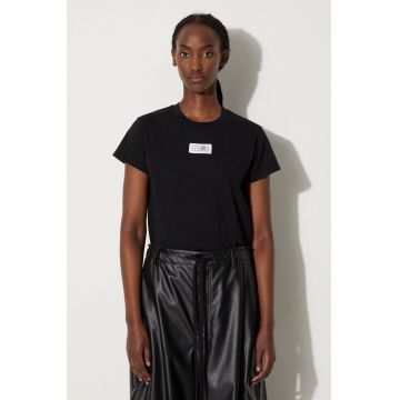 MM6 Maison Margiela tricou din bumbac femei, culoarea negru, S52GC0327.S24312