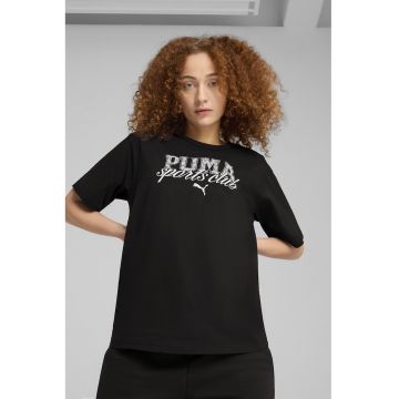 Tricou cu logo si decolteu la baza gatului