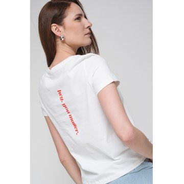 Tricou de bumbac organic cu imprimeu pe partea din spate