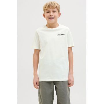 Tricou lejer de bumbac cu model grafic pe spate