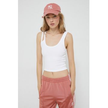 Abercrombie & Fitch top femei, culoarea alb