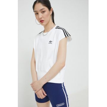 adidas Originals tricou din bumbac culoarea alb