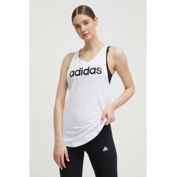 adidas Top din bumbac GL0567 culoarea alb GL0567