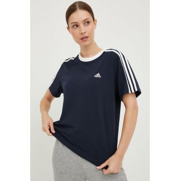 adidas tricou din bumbac culoarea bleumarin HC0105