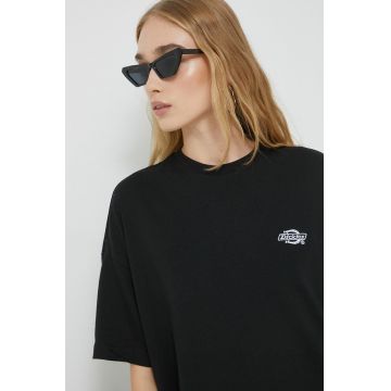 Dickies tricou din bumbac femei, culoarea negru