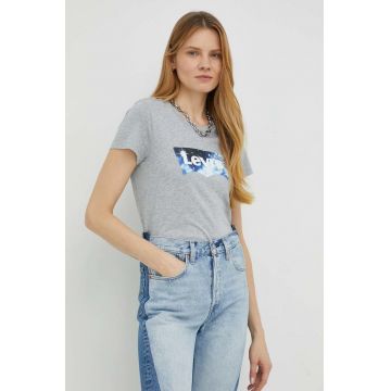 Levi's tricou din bumbac culoarea gri