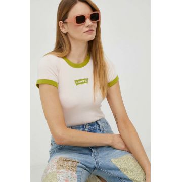 Levi's tricou din bumbac culoarea roz