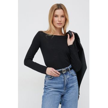 Sisley longsleeve femei, culoarea negru