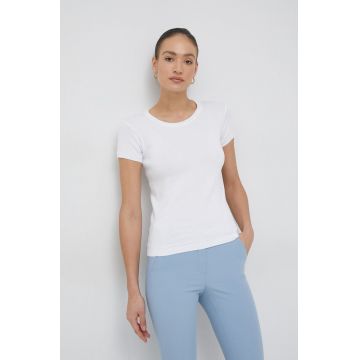 United Colors of Benetton tricou din bumbac culoarea alb