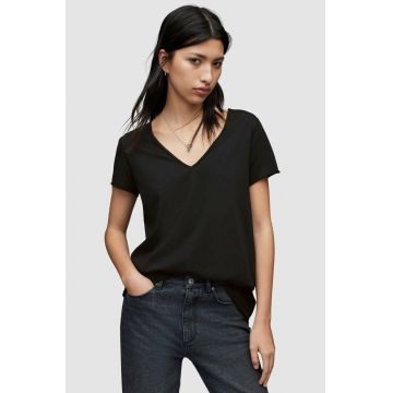 AllSaints tricou din bumbac culoarea negru