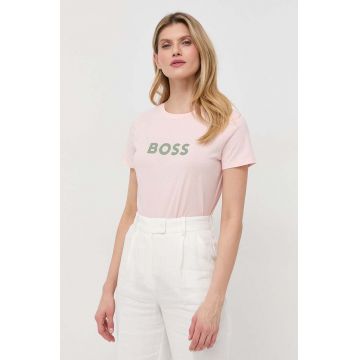 BOSS tricou din bumbac culoarea roz 50468356