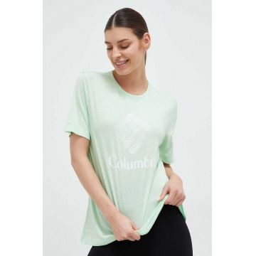 Columbia tricou femei, culoarea verde