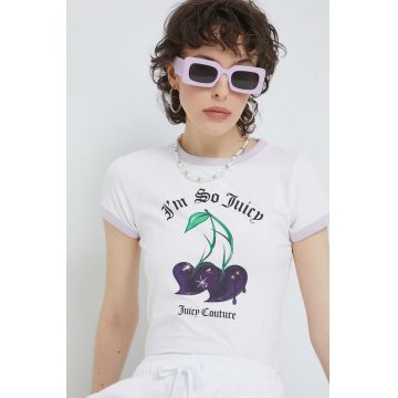 Juicy Couture tricou femei, culoarea alb